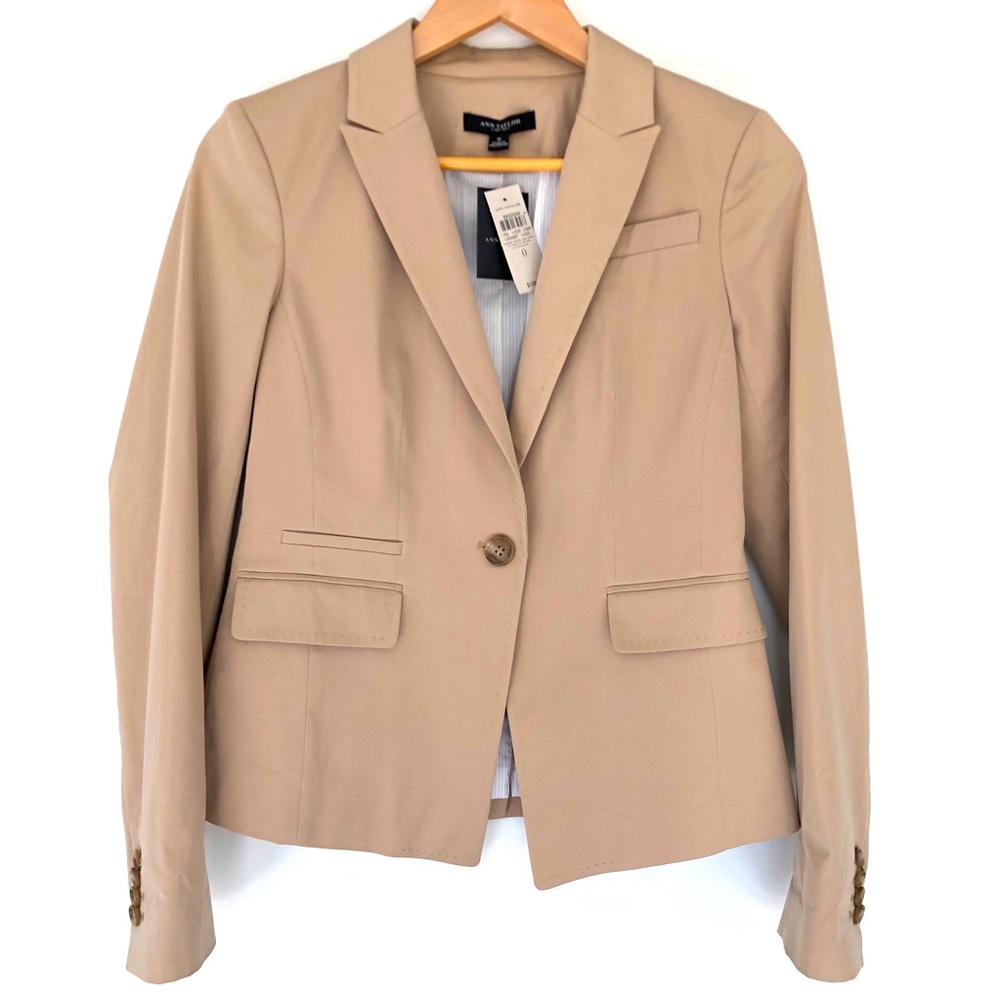 ANN TAYLOR Women's Tan Career Business Blazer